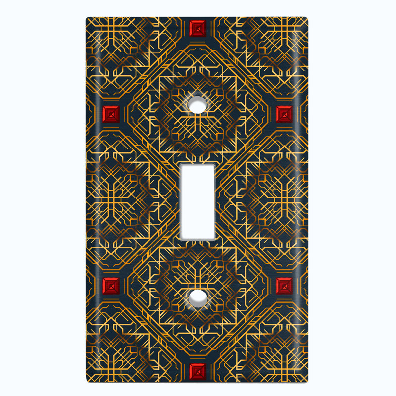 Patterned 1 - Gang Toggle Light Switch Standard Wall Plate