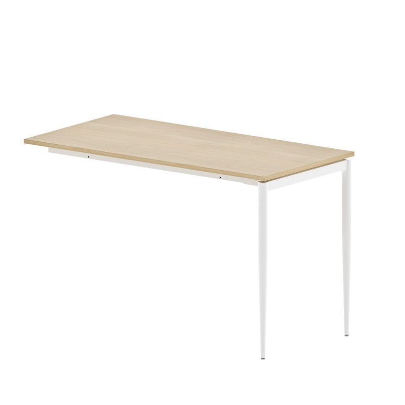 Favors Metal Base Computer Desk, African Oak/White