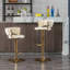 Ensemble de 2 tabourets de bar réglables avec repose-pieds chromé et base pivotante-676998308