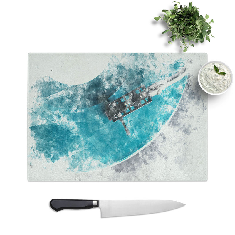 Tempered Glass the Record Player Needle Chopping Board, 28.5 cm x 39 cm