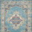 Tapis bleu clair floral tissé à la machine 9 pi x 12 pi