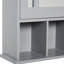 Armoire de rangement murale grise pour salle de bain - avec miroir, attrait moderne pour différentes pièces Toilettage supplémentaire - grande et 3 tablettes inférieures