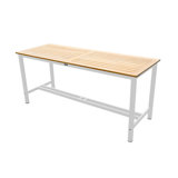 Narrow Counter Height 82" Teak and Aluminum Table