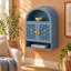 Wall-Mounted Arch Cabinet with Carved Doors