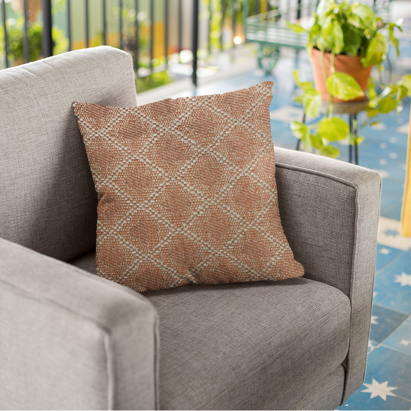 Diamond Geometric Outdoor Reversible Throw Pillow, 12" x 20"