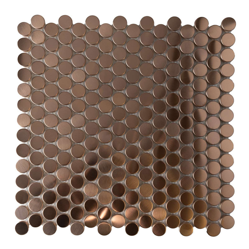 0.75" x 0.75" Metal Penny Round Mosaic Tile