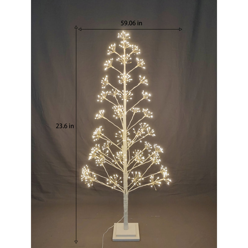 5ft White LED Cluster Tree with 720 Warm White LEDs Indoor Use Only