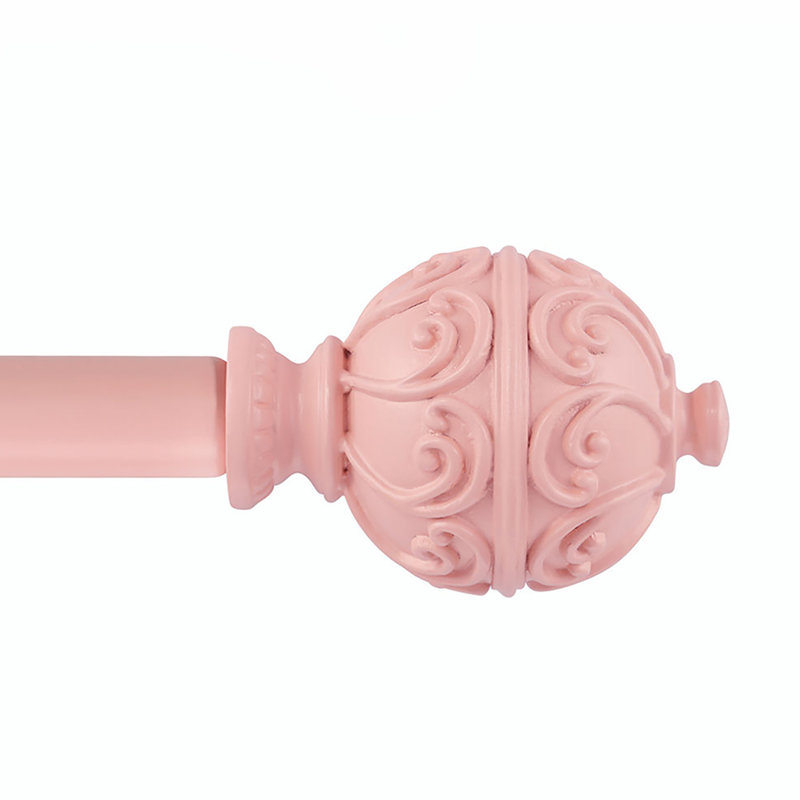Tringle à rideaux simple réglable en métal Galure, rose, 84" - 120"
