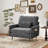38.6" Upholstered Sofa Single Sofa Armchair With One Pillow, Chenille Fabric-249612868