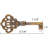 Hand Aged Solid Brass Skeleton Key