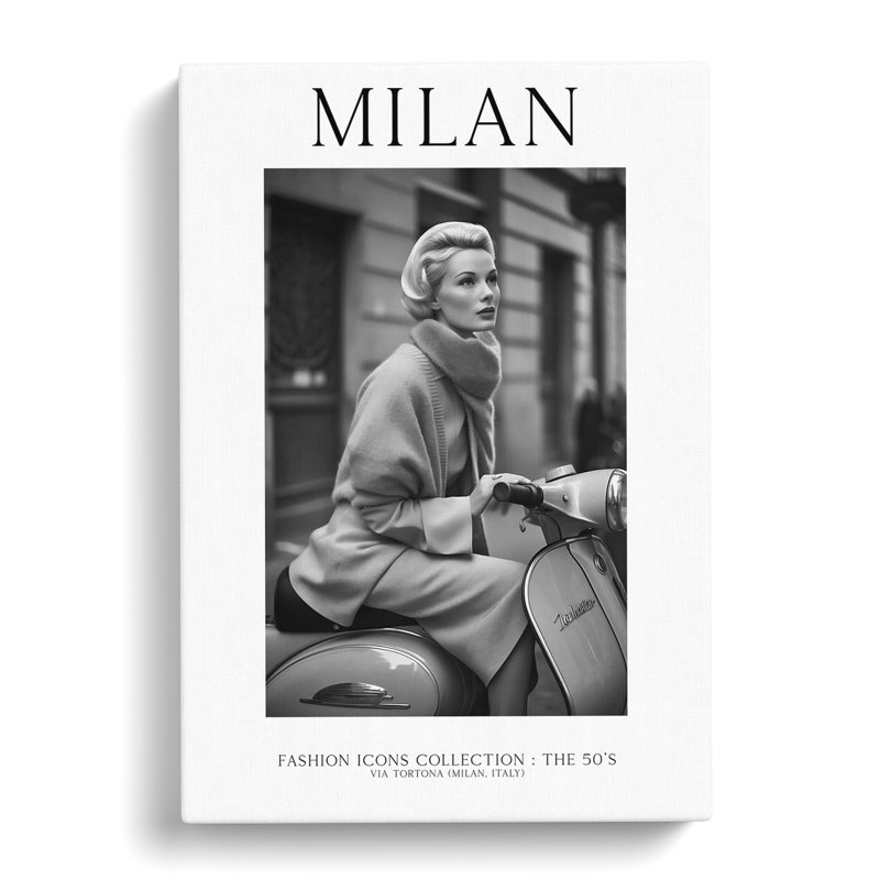 XMKTMKT-221 Fashion Icons Woman Milan Italy - Wrapped Canvas