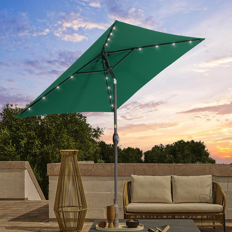 Parasol de marché carré 78 po Rukhsaar, Vert foncé