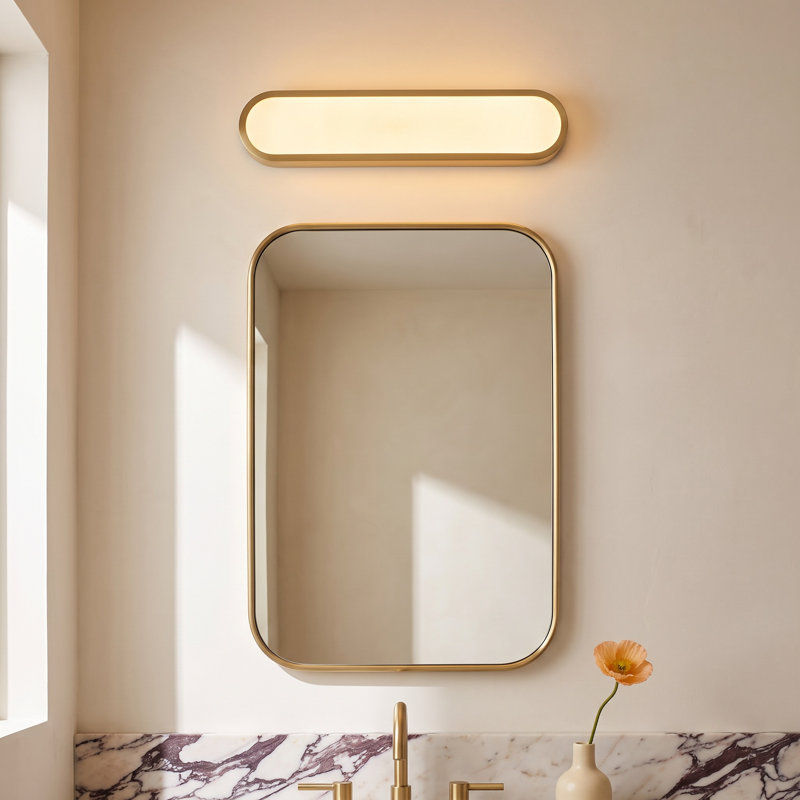 Celise Lamaria Dimmable LED Bath Bar, Gold/White, 24"