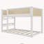 Lit superposé simple au-dessus d'un lit simple avec tablettes de rangement, lit superposé bas avec garde-corps en rotin, blanc, (date d’arrivée prévue 2026/5/26)-335251234