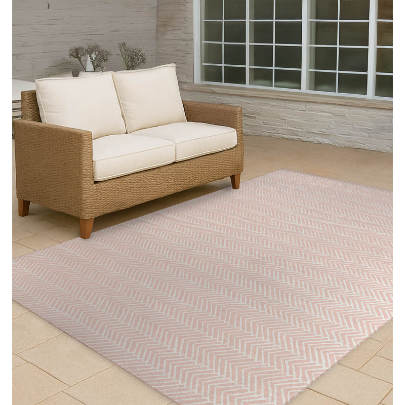 Tapis d'extérieur à motif de chevrons antidérapant, Rectangle 5 pi x 7 pi
