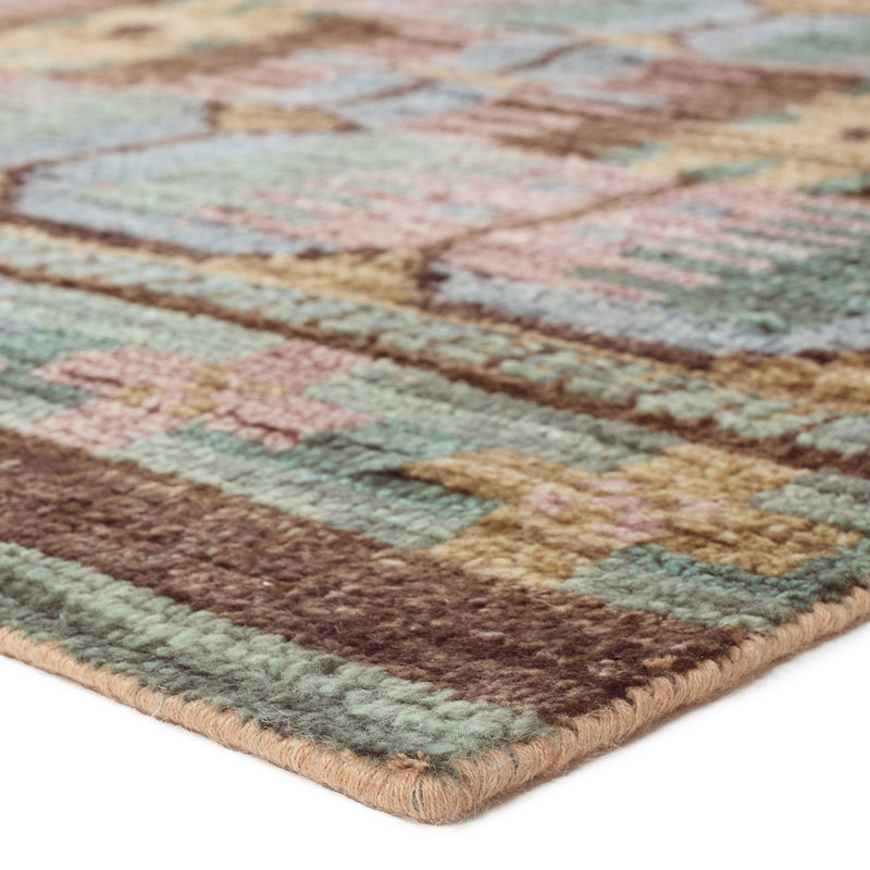 Jaipur Living Romy HAZ02 Handknotted Contemporary Multicolor and Green Area Rug (6'x9'), Rectangle 6' x 9'