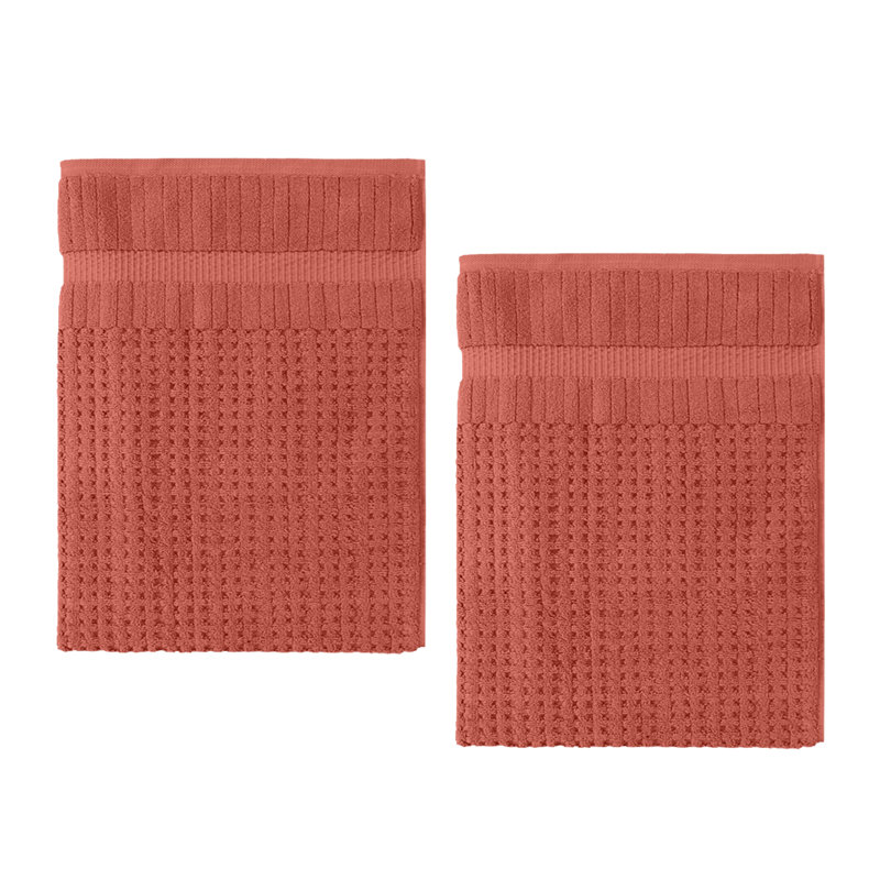 Ensemble de serviettes 2 pièces Willow - 100% coton peigné, qualité supérieure 630 g / m², corail, ultra doux et très absorbant (2 serviettes de bain)