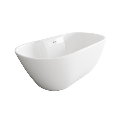 Baignoire de 67 pouces en blanc brillant avec garniture