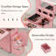 Manicure Trolley with Table, Pink Foldable Traveling Nail Desk w/Storage, Worktable and Mirror