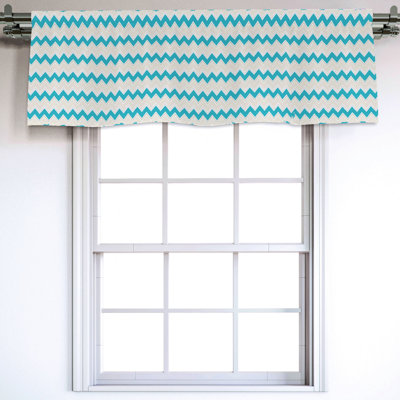 Sateen Chevron Ruffled Window Valance