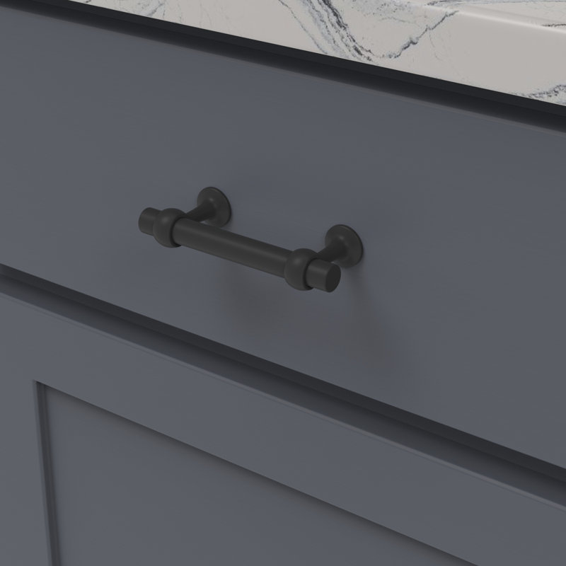 Ostia Collection Pull, 3", Matte Black