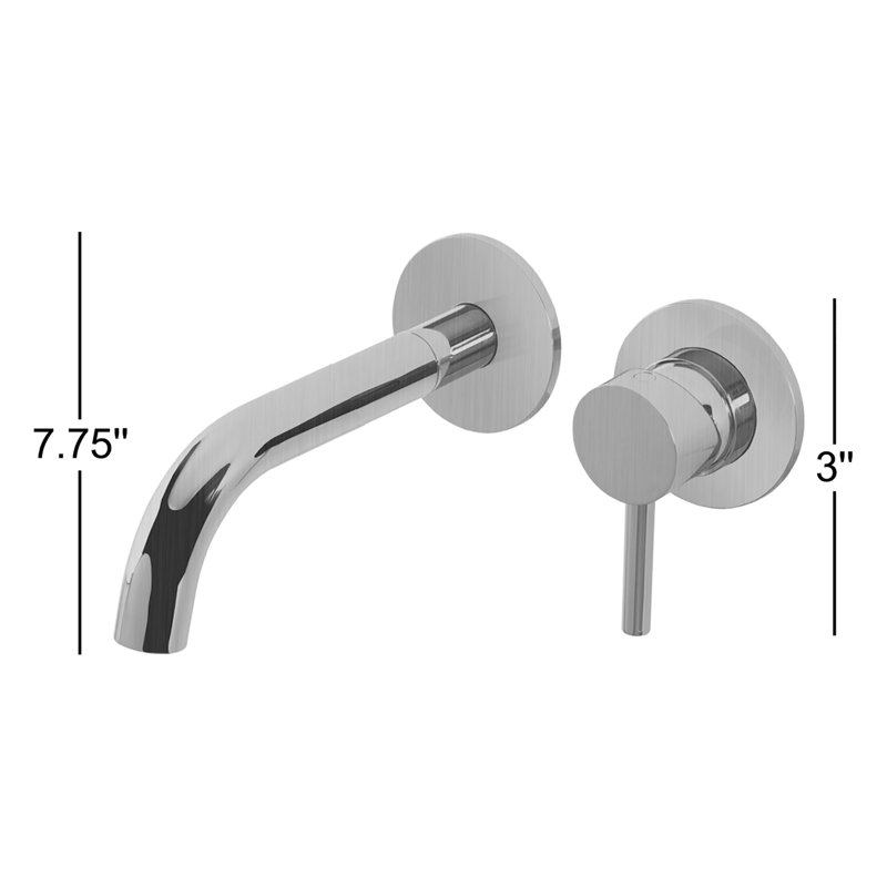 Robinet de salle de bain mural Opéra, Nickel brossé