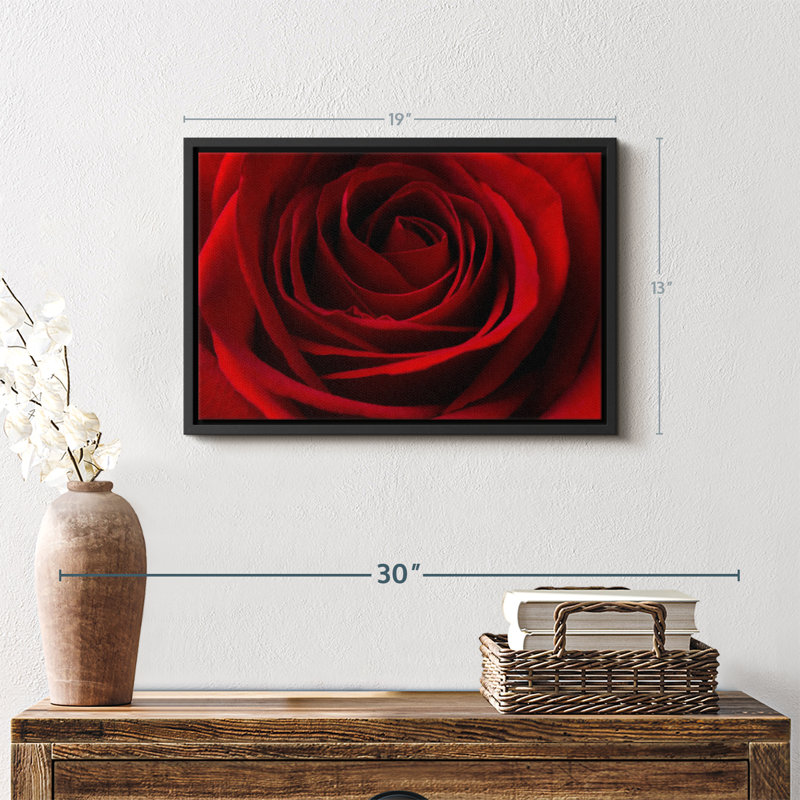 «Love», art mural rose rouge «Valentine», H 13 po x l 19 po