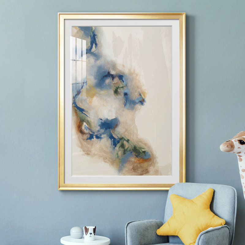 " Onward II ", 42.5" H x 30.5" W x 1" D, Gold Framed