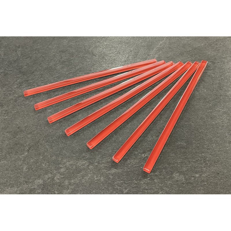 11.75'' L x 0.5'' W Glass Tile Trim, Red