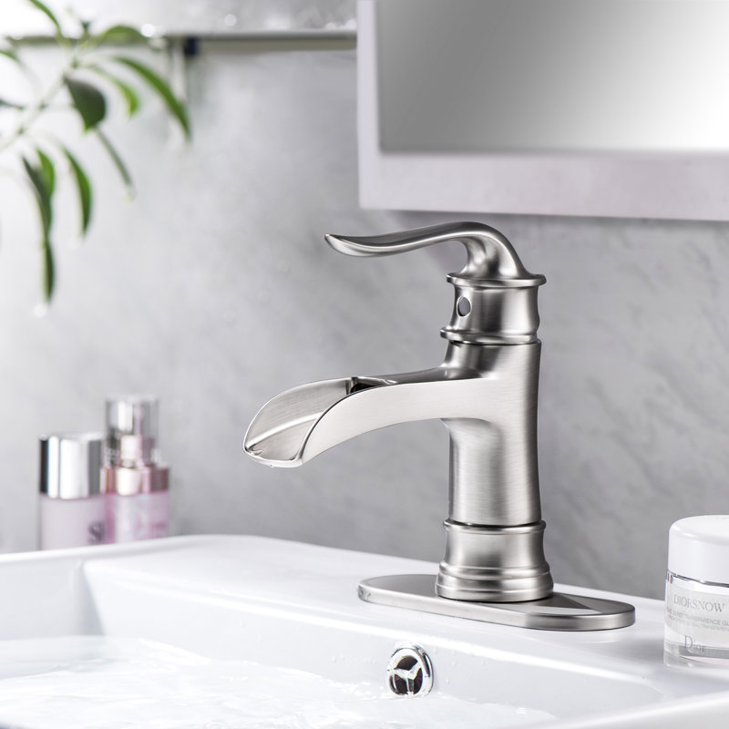 Single Handle Stainless Steel Bathroom Sink Faucet