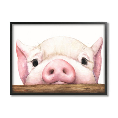 Doux cochon rose au repos, museau de ferme, illustration giclée, ensemble d'art texturé par George Dyachenko