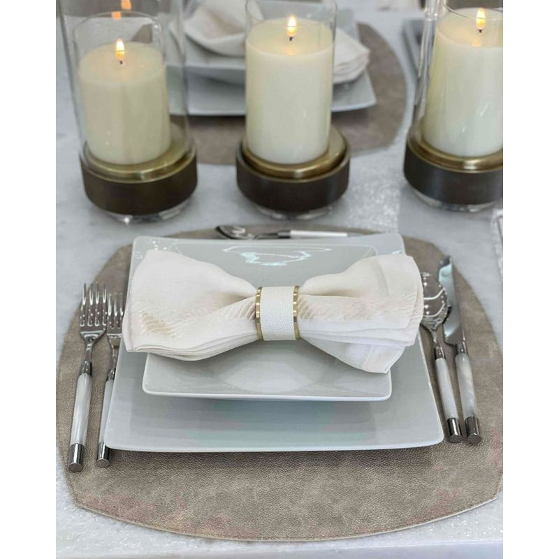 Brushstroke 21" Napkins, Ice Blue