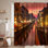 Rideau de douche avec 12 crochets Sunset