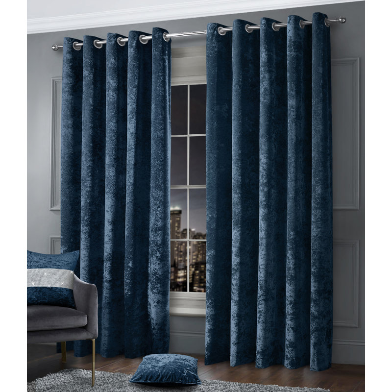 Aaleah Curtain, 66", Navy