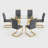 Modern Glam 7-Piece Tempered Glass Dining Set with Faux Leather Chairs-1168882661-1167407957