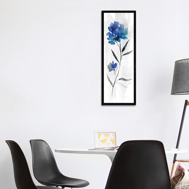 Beautiful Blue II by Carol Robinson - Panoramic Print on Canvas, 30.48 cm H x 91.44 cm W, Black Framed Canvas