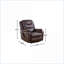 Fauteuils inclinables, fauteuil inclinable Zero Gravity avec massage, chauffage, ports USB, support pour téléphone, poches latérales | Cuir retravaillé | Noyer brun-1368024395