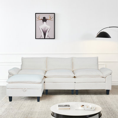 Ensemble de canapé modulaire en velours côtelé 118 po