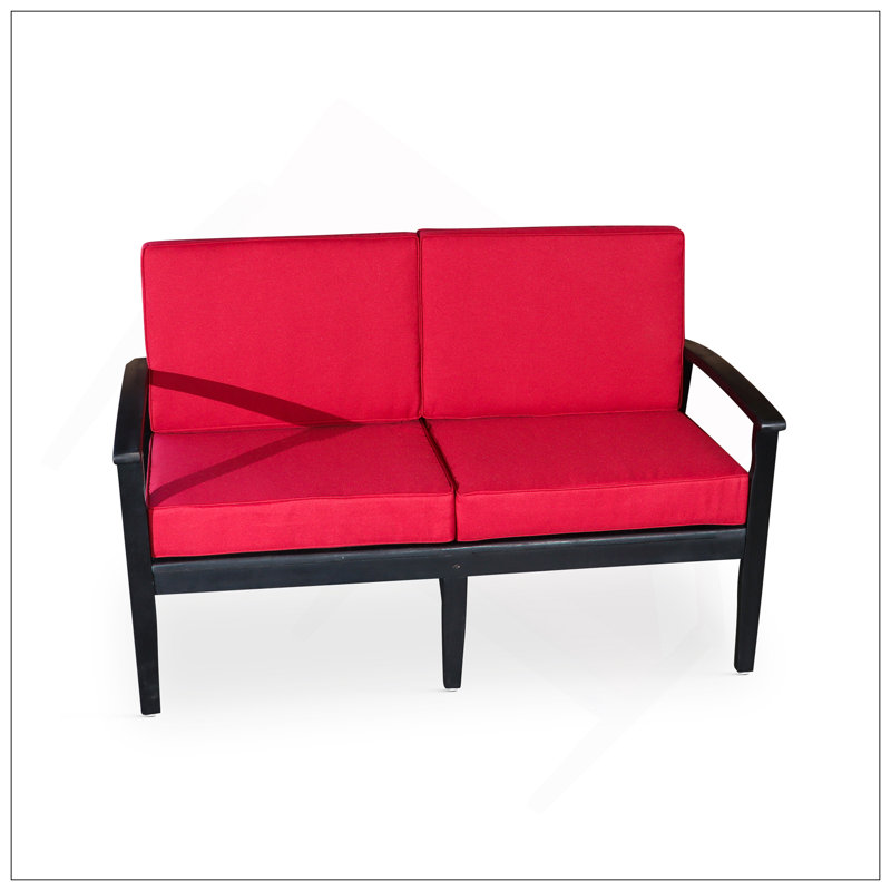 Causeuse eucalyptus avec coussins espresso, bourgogne, Rouge, Noir