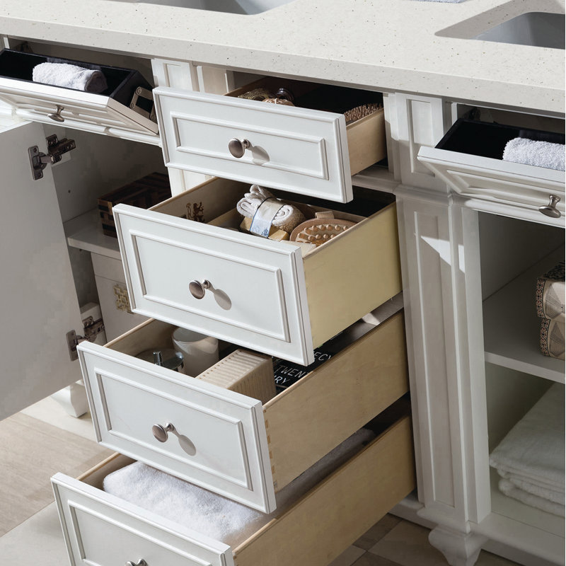 Bristol 60'' W Double Vanity, Bright White, Lime Delight, 8" Widespread