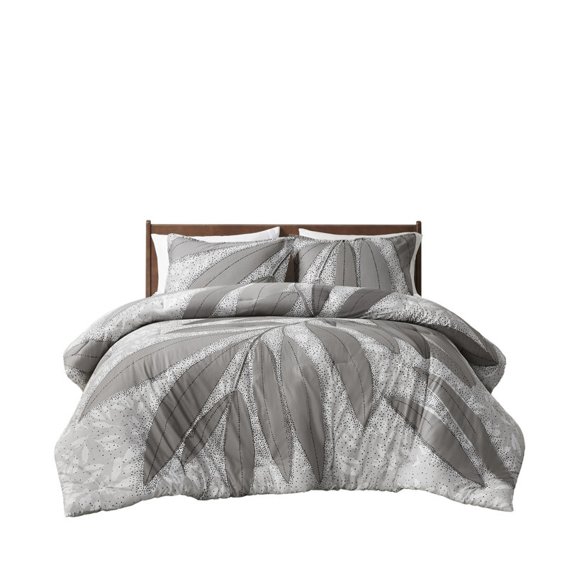 3 PCS BotaniCotton Comforter Set, Full/Queen Comforter + 2 Shams