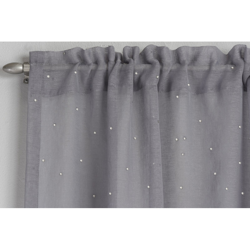 Adjani Sheer Curtain Single Panel, 140 W x 229 D cm, Grey