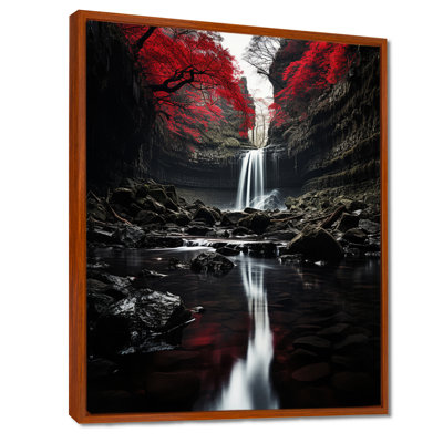 «Grey and Red Waterfall Of Eternity II», art mural sur toile