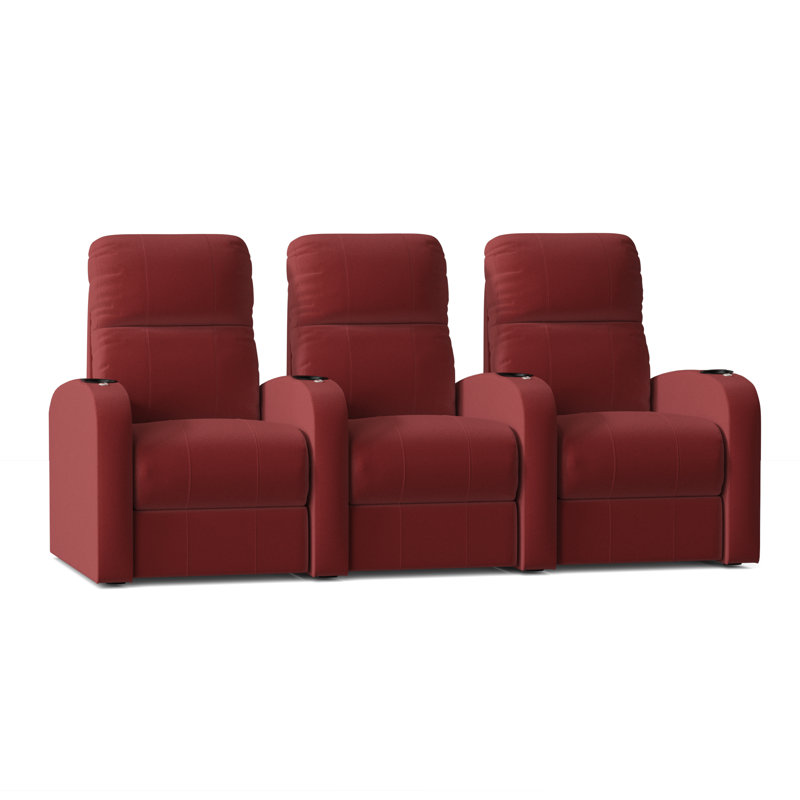 Canapé home theater (rangée de 3), Manuel, Rouge luxueux