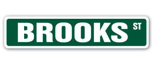 Plaque de rue Brooks en plastique robuste 4 po x 18 po