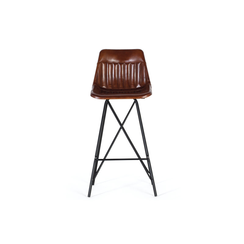 Aaliyha Upholstered Counter Stool with Metal Frame