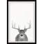 Grey Deer - Single Picture Frame Painting-138480824
