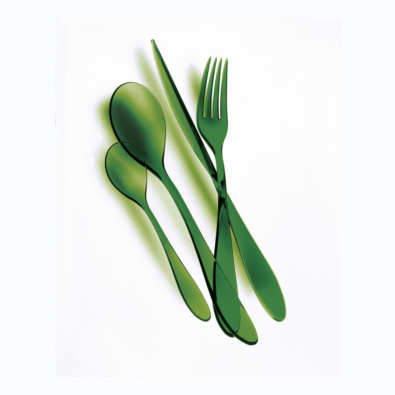 Uno Flatware Set - 24 Pieces - Amber, Emerald