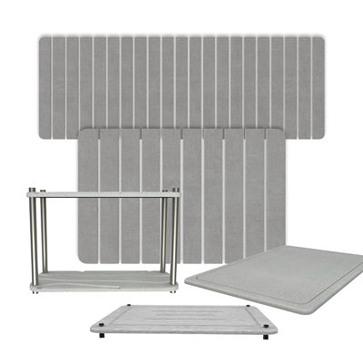 Ensemble de cuisine 5 pièces en diatomite absorbant l'eau gris - Tapis moyen et très grand avec accessoires de cuisine