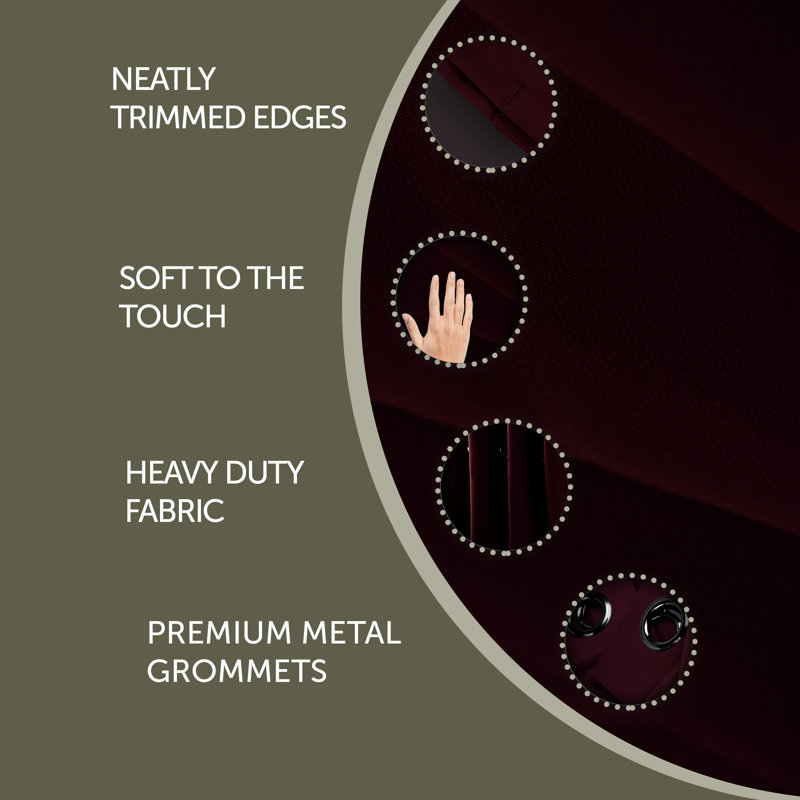 Polanco Room Darkening Curtain Single Panel, Purple, 52" x 84"